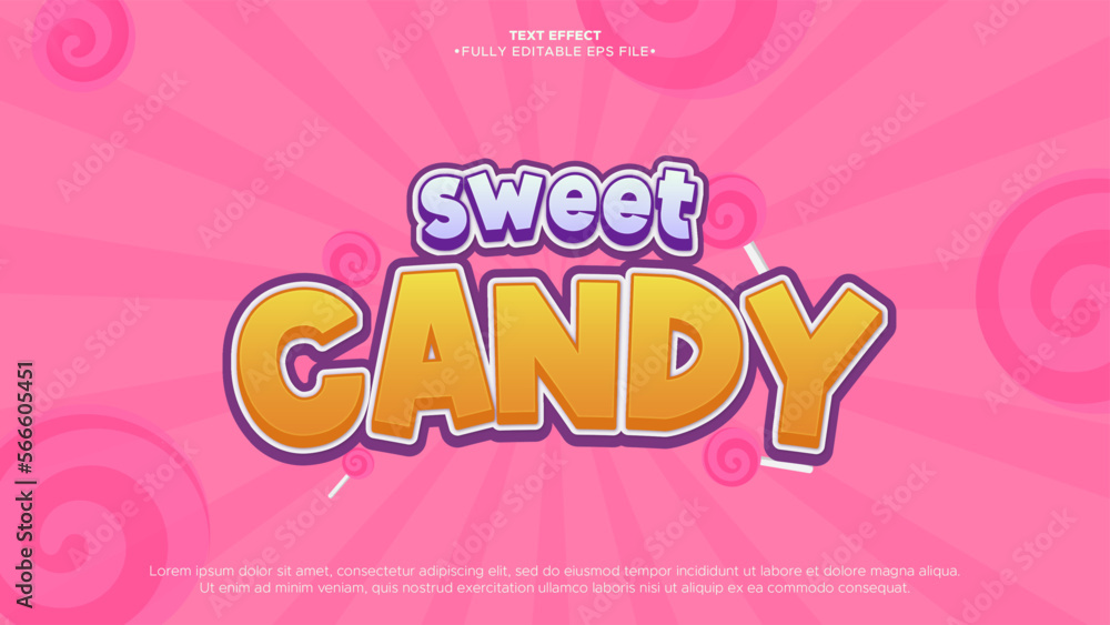 Sweet Candy 3D Text Effect