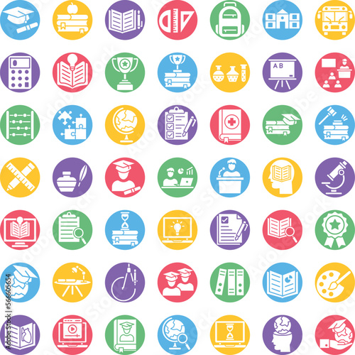 School Education icons set, education vector icons, school icons pack, collection of school icons, study icons set, learning icons set, online education icon set, school education background icons set