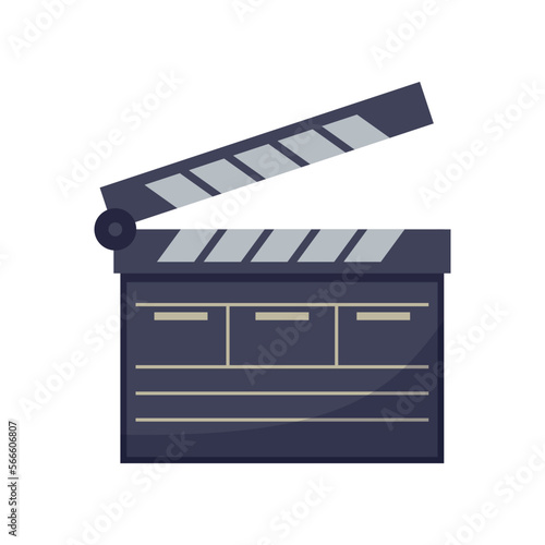 Movie clapper board vector illustration. Equipment for filmmaking, element of action film set isolated on white background. Cinematography, filmmaking, professions concept