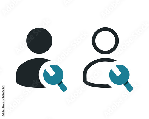 Person wrench settings icon. Illustration vector