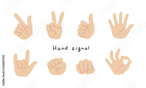 肌色のハンドサイン	
