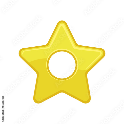 Top view of floater in shape of star vector illustration. Safety equipment or toy for water activities in shape of star isolated on white background. Summer, holidays concept