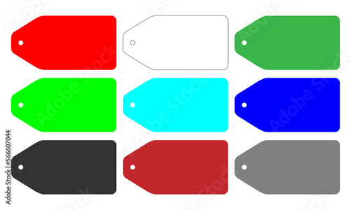 set of colorful tags