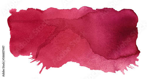 Hand painted brush strokes. Viva Magenta watercolor spots isolated on white background