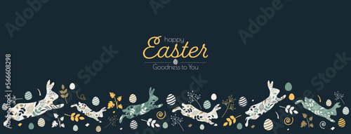 Happy Easter banner. Modern minimal design.