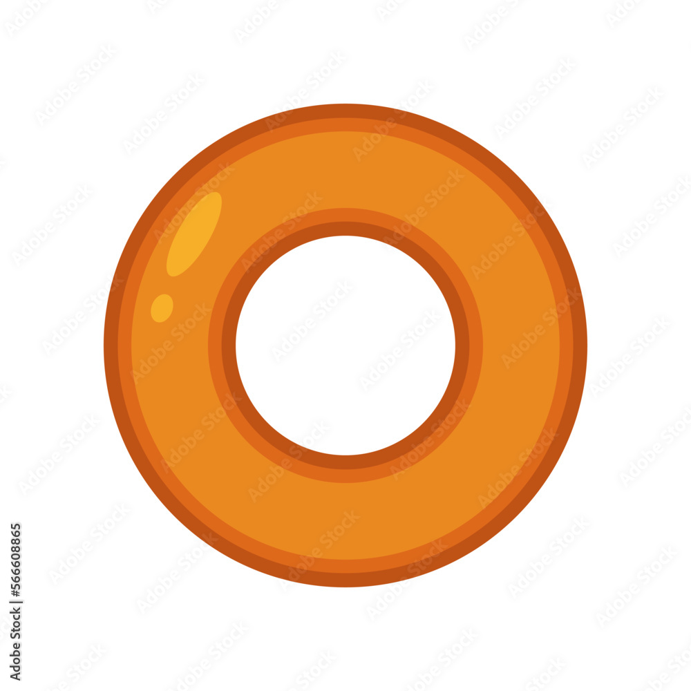 Top view of orange swimming ring vector illustration. Equipment or toy for water activities in shape of circle isolated on white background. Summer, holidays concept Top view of orange swimming ring vector illustration. Equipment or toy for water activities in shape of circle isolated on white background. Summer, holidays concept