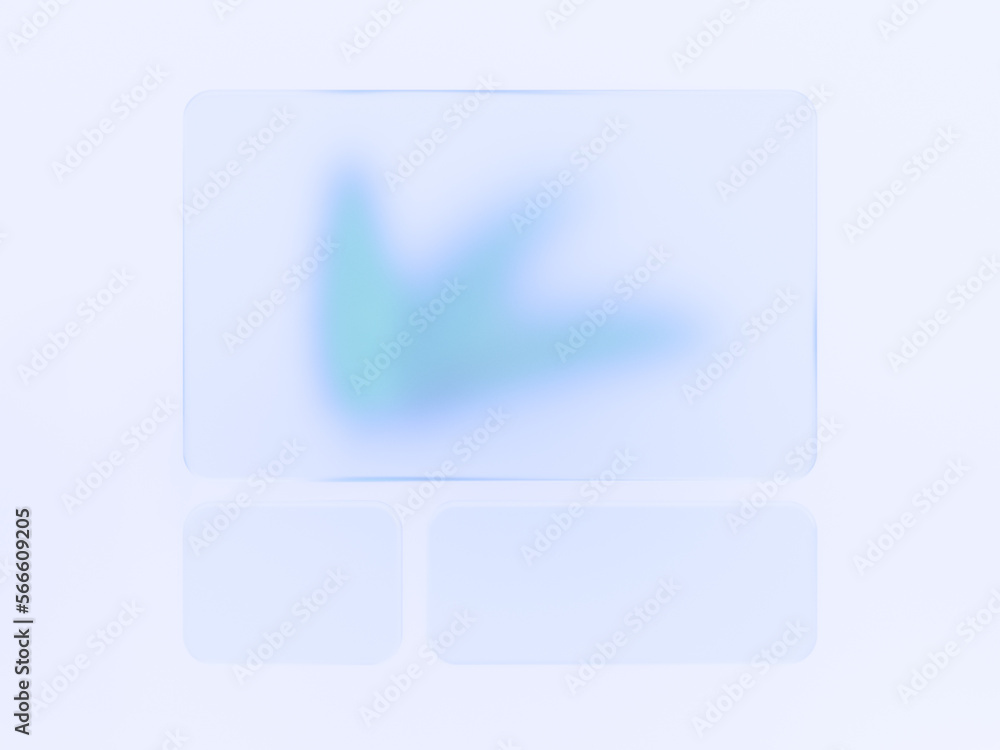 3D rendering glass morphism with frosted effects. 3D rendering glass morphism with frosted effects.
