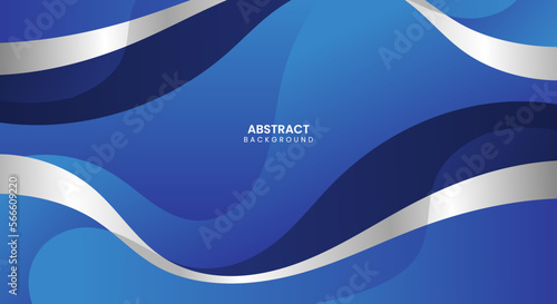 Blue and silver wave modern background vector