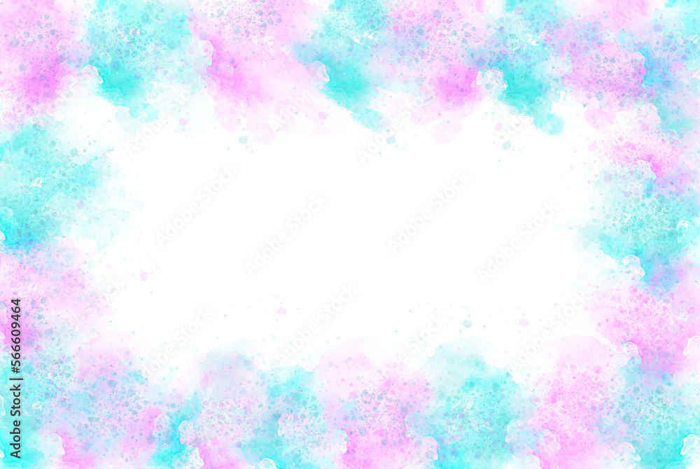 Rainbow Watercolor Background with Empty Space for Text 