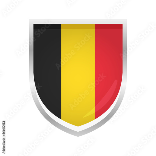 Belgium Flag Badge Shield Shape