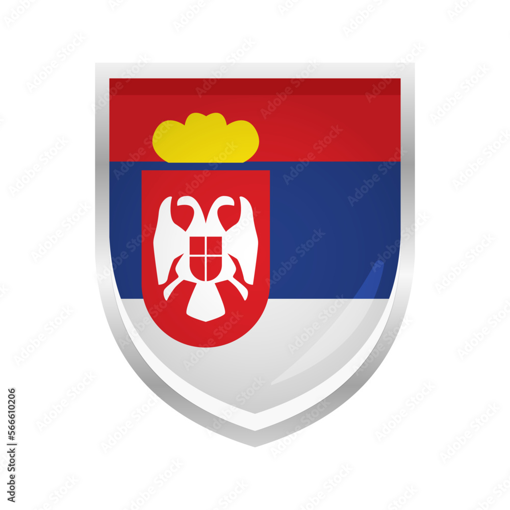 Fototapeta premium Serbia Flag Badge Shield Shape