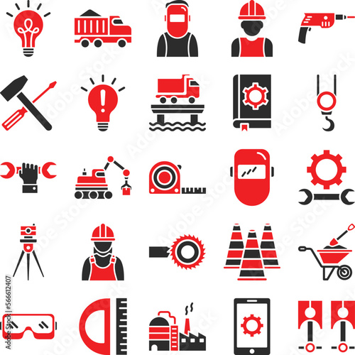 Engineering vector icons, architecture icons pack, construction vector icons, engineering icons pack, repairing icons set, icons collection of engineering, engineering glyph dual color icons set 
