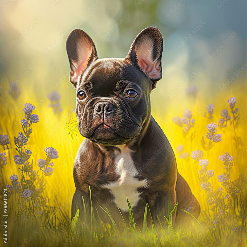 French Bulldog puppy. Portrait of a French Bulldog dog. Dog portrait