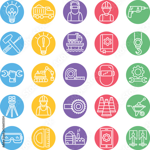 Engineering vector icons, architecture icons pack, construction vector icons, engineering icons pack, repairing icons set, icons collection of engineering, engineering line background icons set 