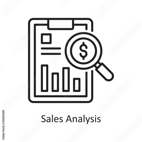 Sales analysis Vector Outline Icon Design illustration. Shopping and E-Commerce Symbol on White background EPS 10 File
