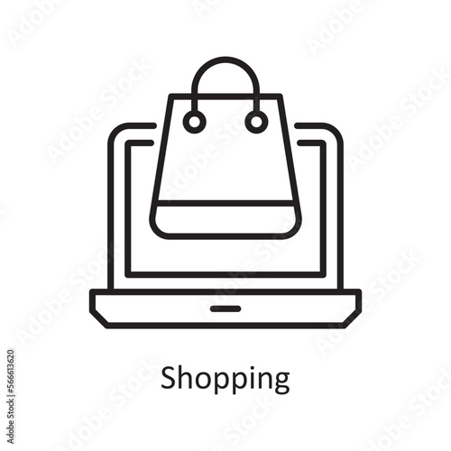 Shopping Vector Outline Icon Design illustration. Shopping and E-Commerce Symbol on White background EPS 10 File
