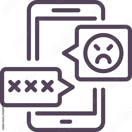 cyberbullying harassment bullying online cyber internet security digital  line outline icon