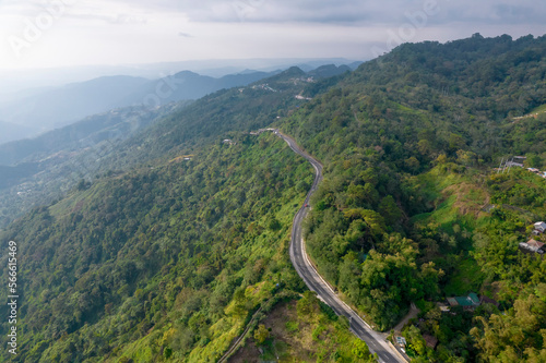 Aerial of the Buang-Baguio Road, a scenic highway.