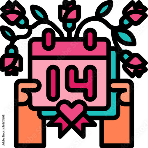 feb filled outline icon