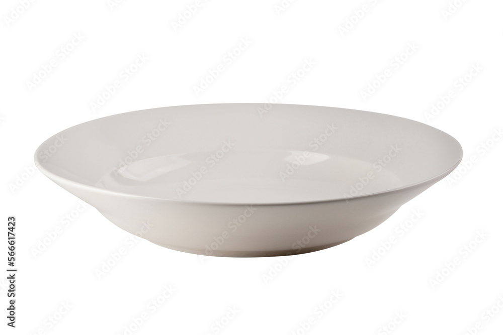 Empty ceramic round plate isolated on alpha background Empty ceramic round plate isolated on alpha background