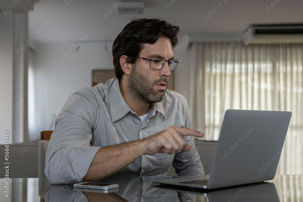 Brazilian man working at home Brazilian man working at home