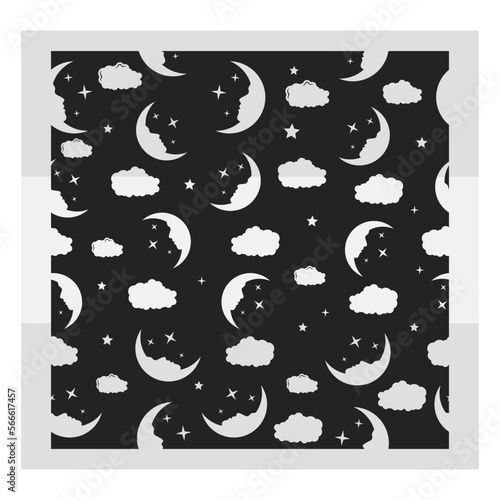 Moon Pattern, Seamless background Pattern With Moon, Moon Pattern, Moon, Seamless Pattern Svg, Pattern, Background, Seamless Vector Illustration , Pattern Vector, SVG
