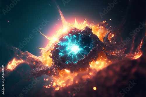 Explosion of a star, firey, generative AI