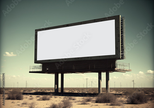 blank billboard on the road - Mockup - Created with Generative AI