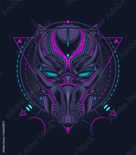 Panther mask in futuristic design