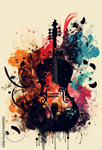 Music poster with watercolor splash