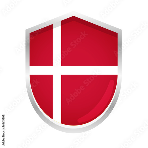 Free Download Denmark Flag Badge Shield Shape - GFXLoad