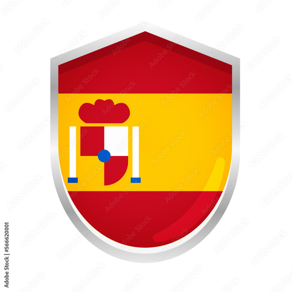 Obraz premium Spain Flag Badge Shield Shape