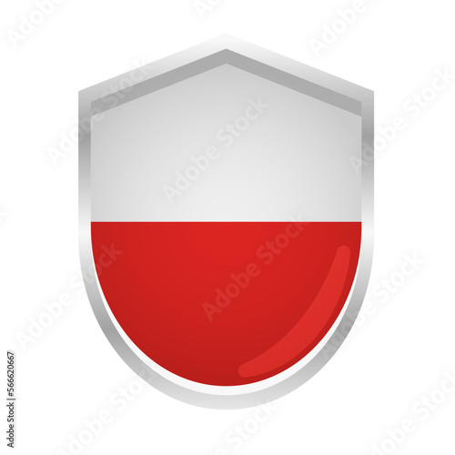 Free Download Poland Flag Badge Shield Shape - GFXLoad