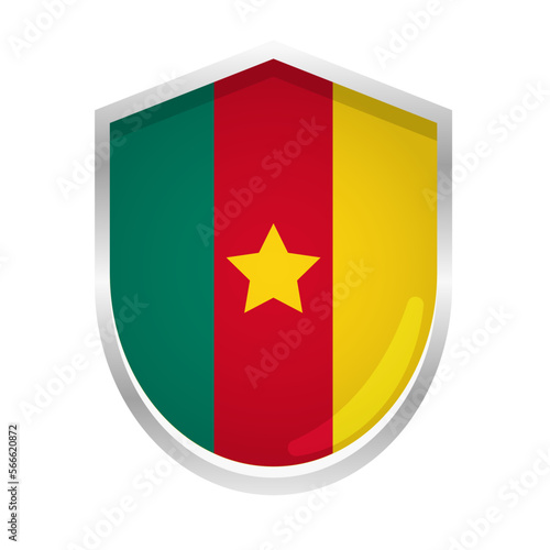 Free Download Cameroon Flag Badge Shield Shape - GFXLoad