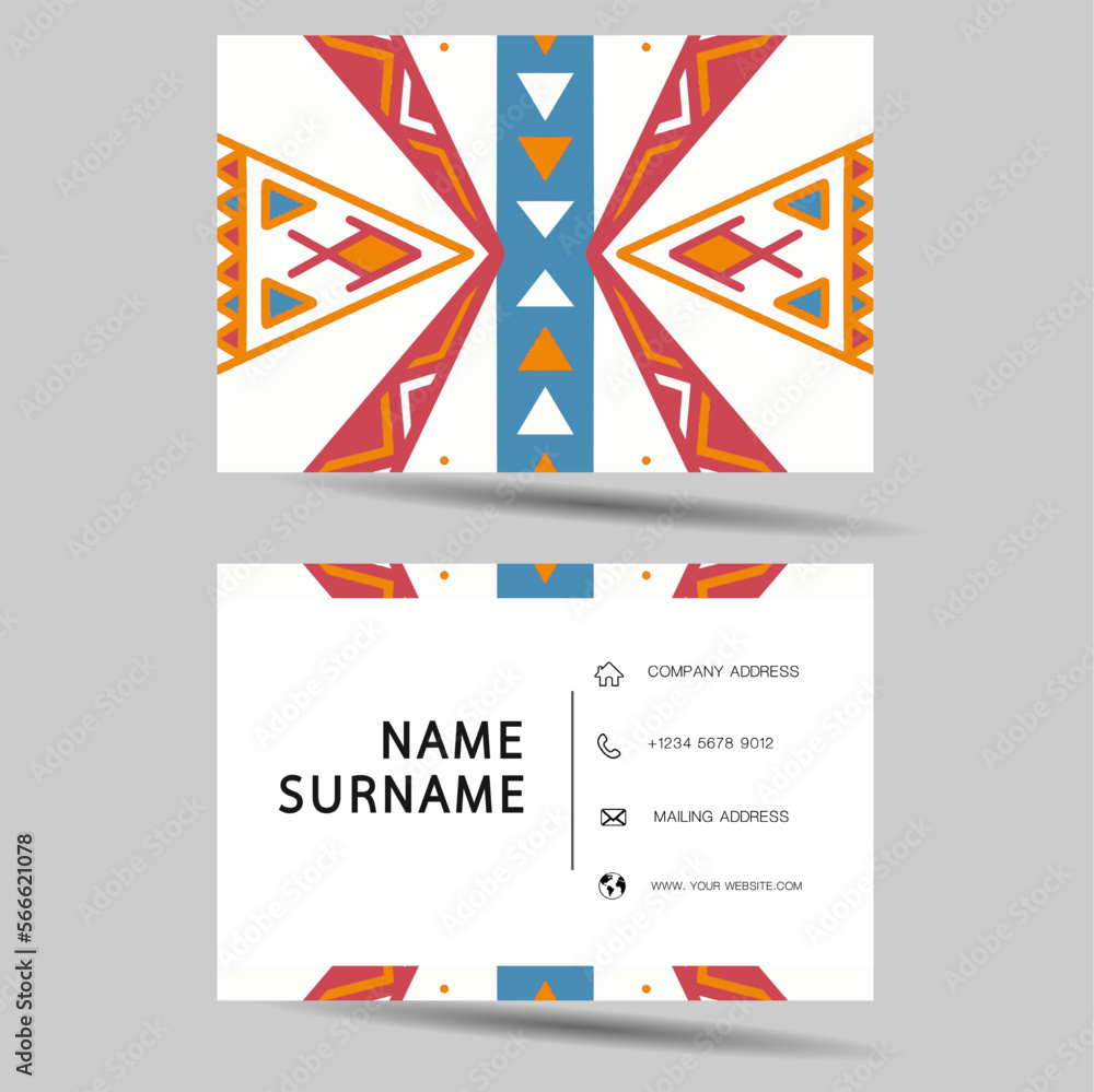 Business card design. With abstract pattern. Vector element vintage style. illustration EPS10.