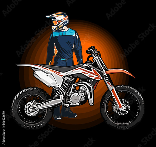 man and motocross vector art