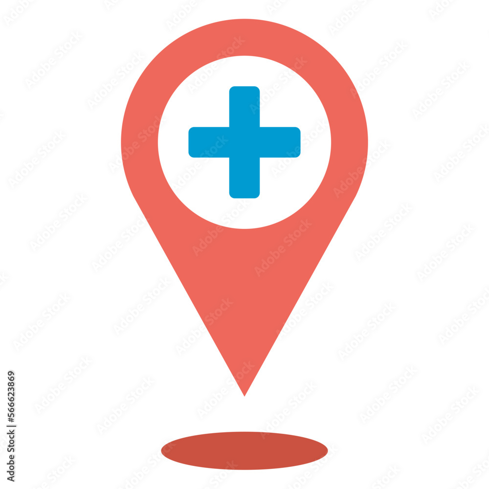 hospital location flat illustration hospital location flat illustration