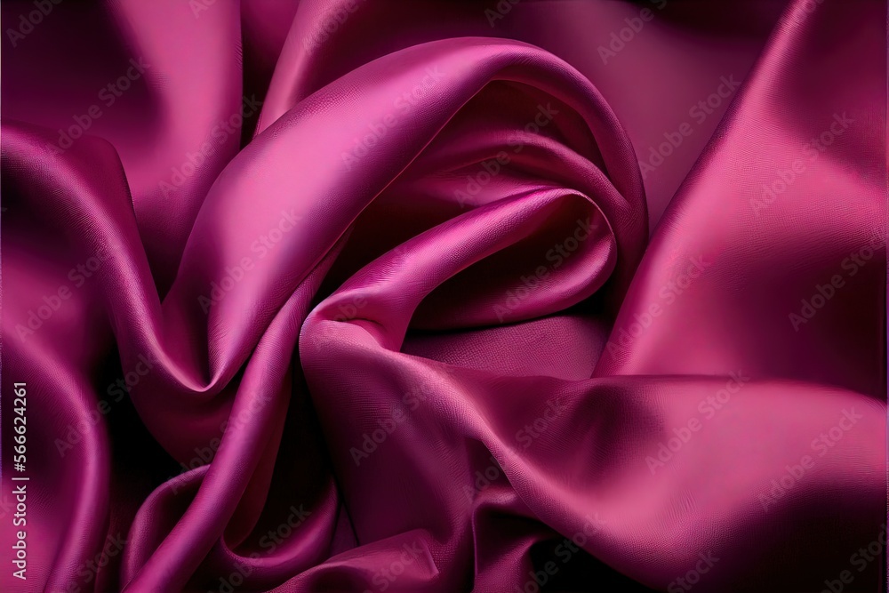Obraz premium Generative AI illustration of soft magenta, pink fabric