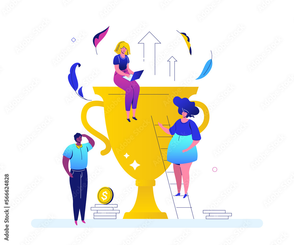 Business success - flat design style colorful illustration