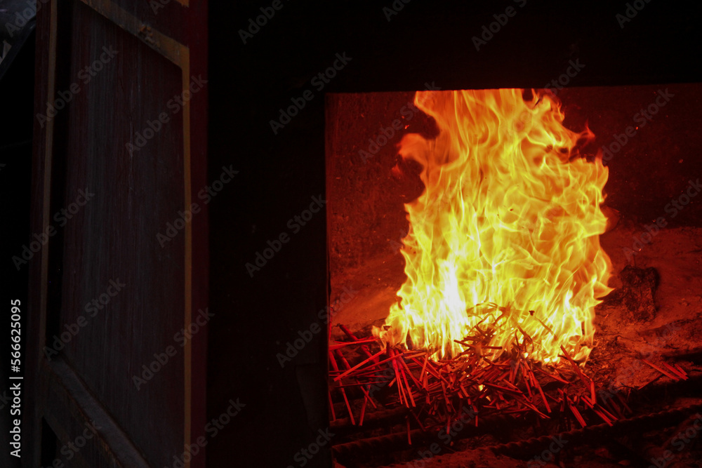 Obraz premium The used incense is then burned in a large kiln