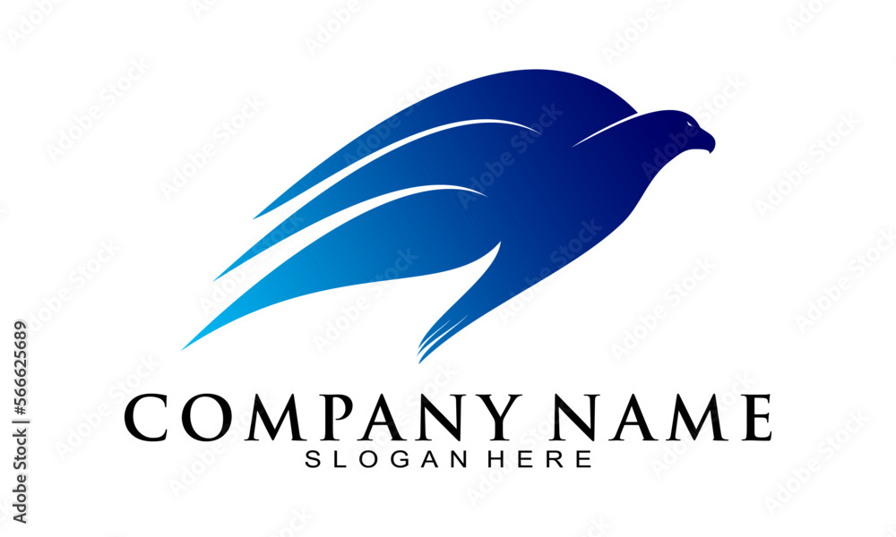 Fast flying bird vector logo Fast flying bird vector logo