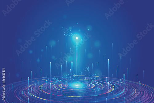 Rising rays to cosmic whirlpool Internet technology background