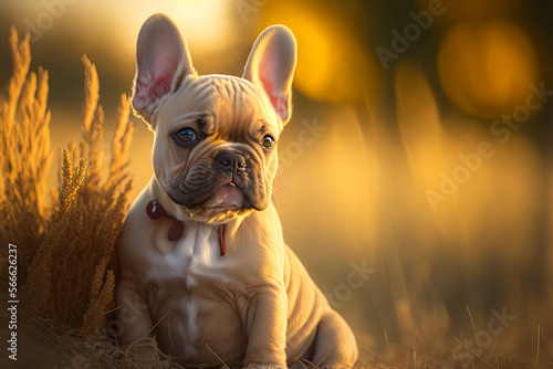 French Bulldog puppy. Portrait of a French Bulldog dog. generative ai. Dog portrait