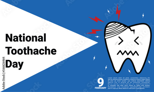 National Toothache Day Vector Design Template Background