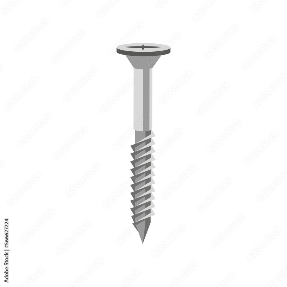 Screw vector illustration. Cartoon drawing of instrument and workbench for carpentry work on white background. Carpentry, renovation, professions concept Screw vector illustration. Cartoon drawing of instrument and workbench for carpentry work on white background. Carpentry, renovation, professions concept