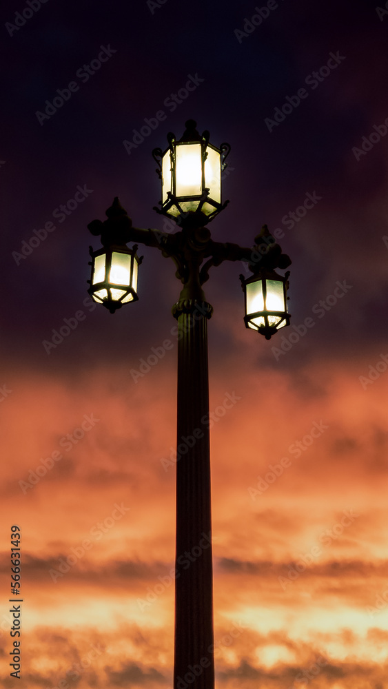 street lamp at night