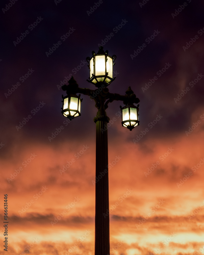 street lamp at night