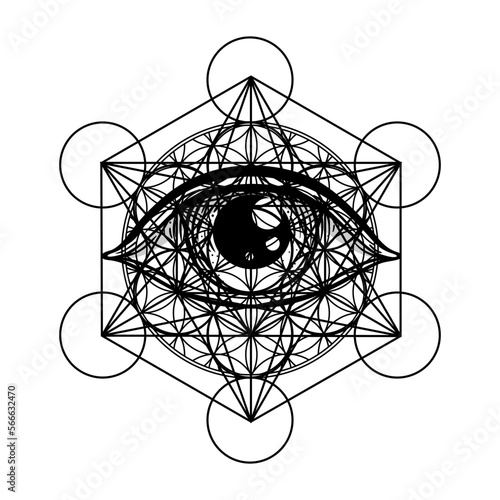 Blackwork tattoo flash. Eye of Providence. Masonic symbol. All seeing eye ins...