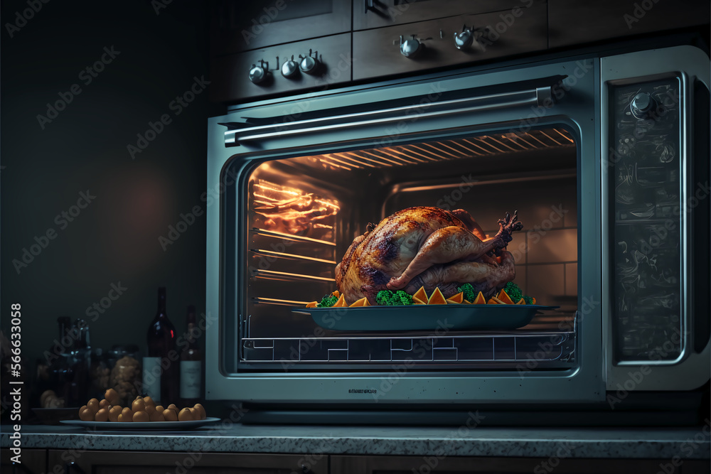 Beautiful fresh Turkey for Thanksgiving dinner in the oven
Beautiful fresh Turkey for Thanksgiving dinner in the oven