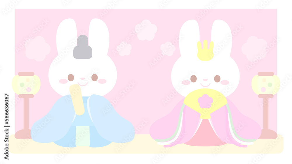 かわいいうさぎのおひなさま⭐︎PNG